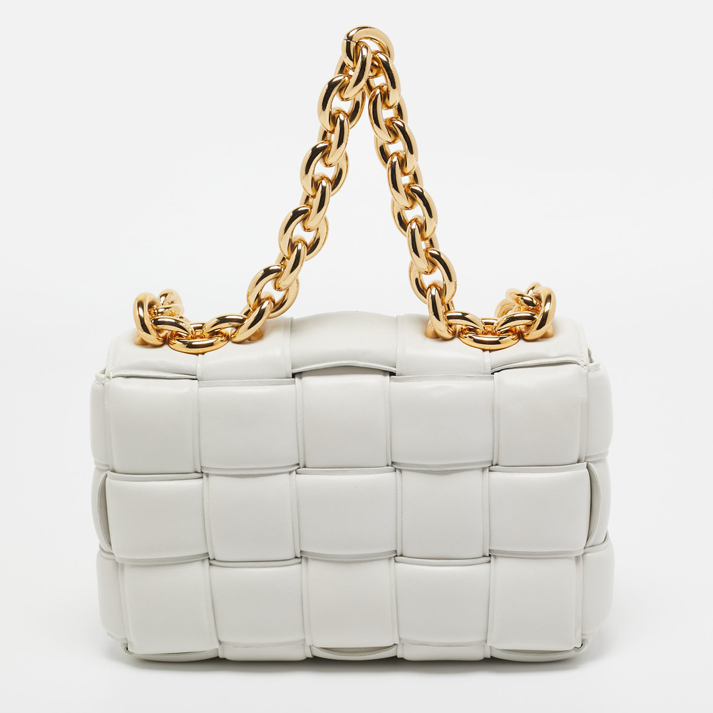 BOTTEGA VENETA White Padded Leather Cassette Shoulder Bag - Picture 4 of 8